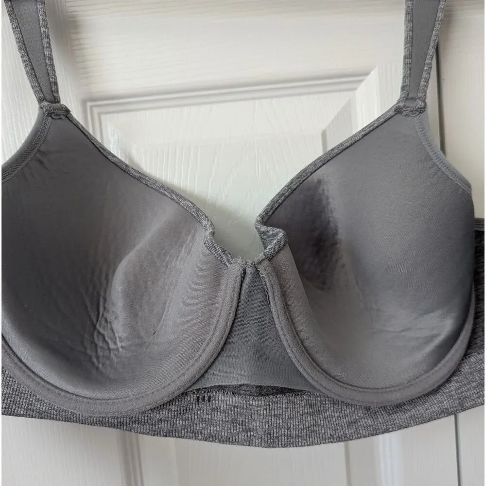 Nautica Intimates Size 38D Lightly Lined Bra Underwire Adjustable Straps Gray
